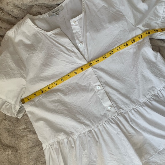 MADEWELL Studio Ruffle Hem Top in White - Picture 3 of 8